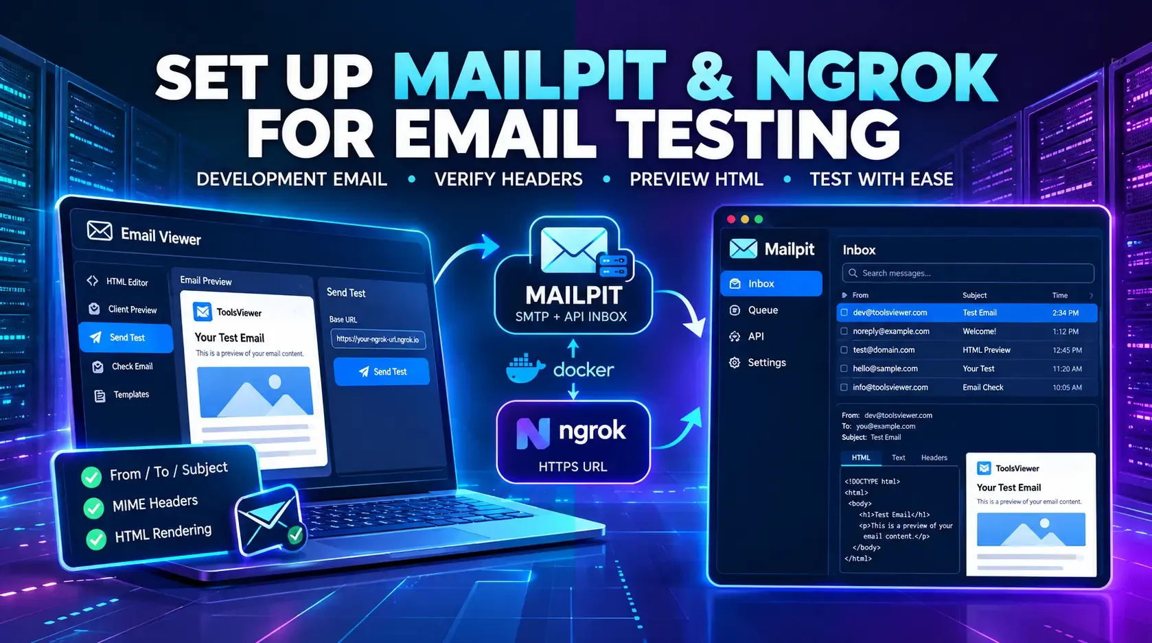 How to Send a Test Email With Mailpit, ngrok, and Email Viewer