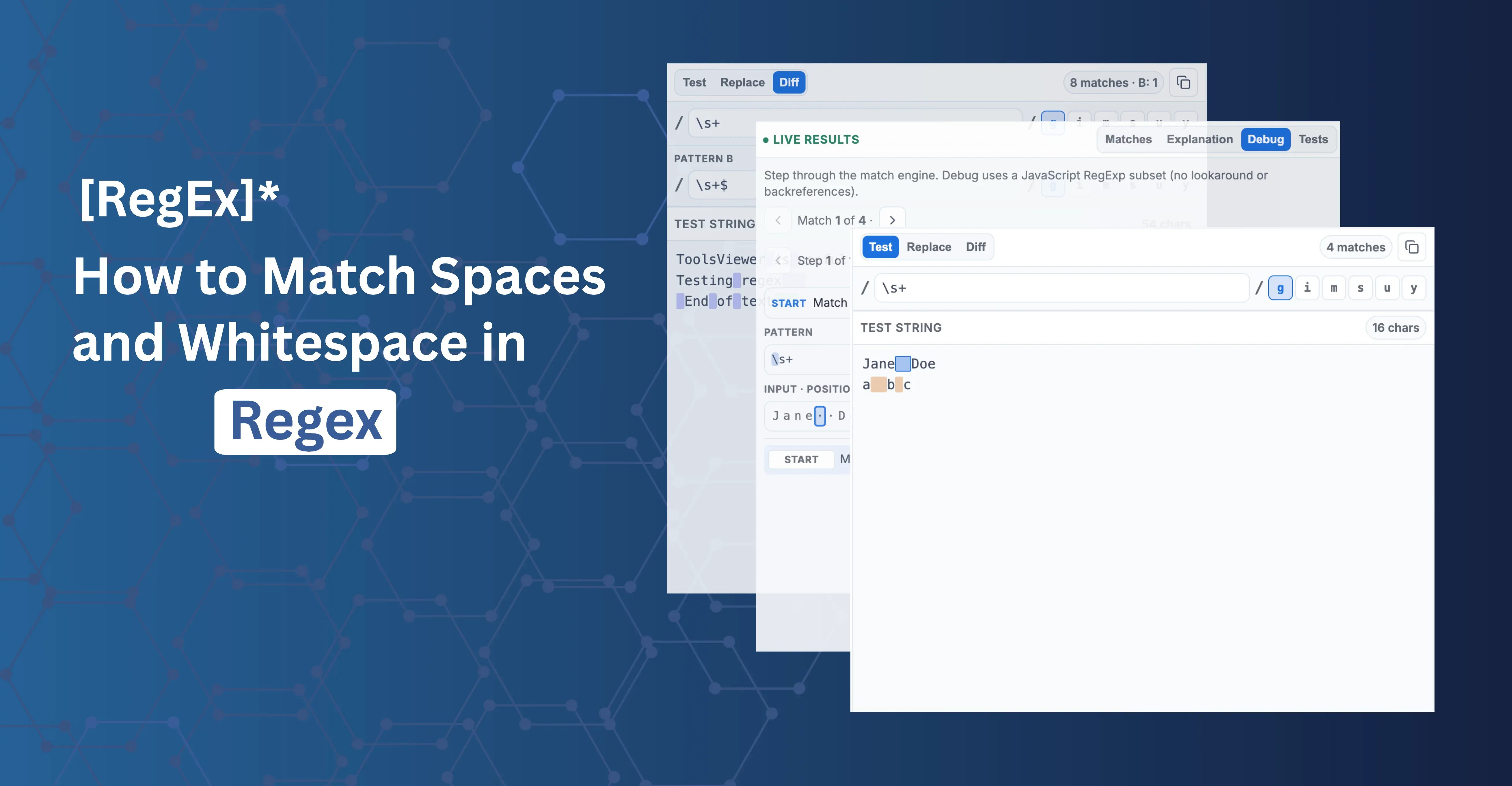 How to Match Spaces and Whitespace in Regex